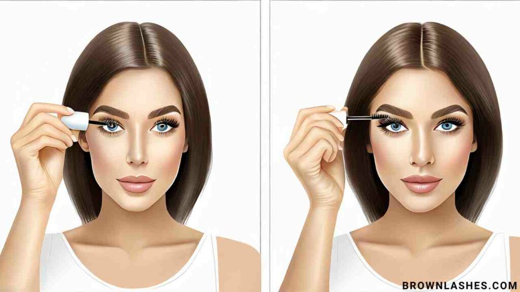 Step-by-step illustration demonstrating the proper application of lash serum for a daily routine.