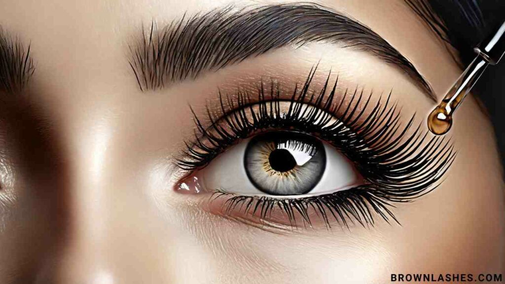 Image of naturally healthy eyelashes, emphasizing the goal of nourishment and strength with lash serum.