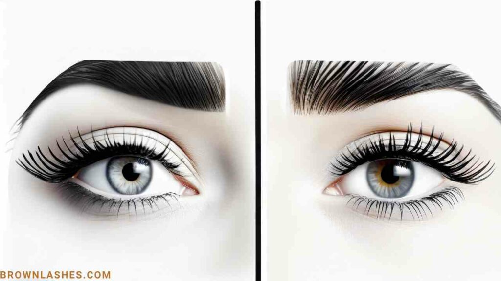 Before-and-after images showcasing the impact of natural eyelash curling techniques.