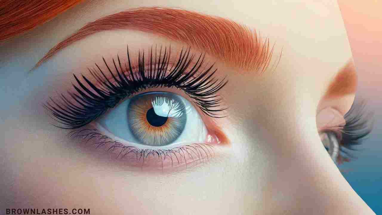 Enchanting regrowth: Wisps of lashes emerge from a focused eyelid, symbolizing resilience. Gradient background mirrors the beauty in the regrowth process.