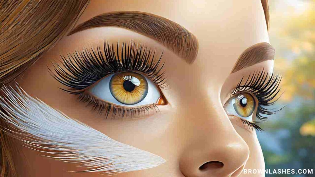 Illustration depicting eyelash extensions alongside a natural eyelash. Emphasizes the importance of taking breaks from extensions for healthier lashes.