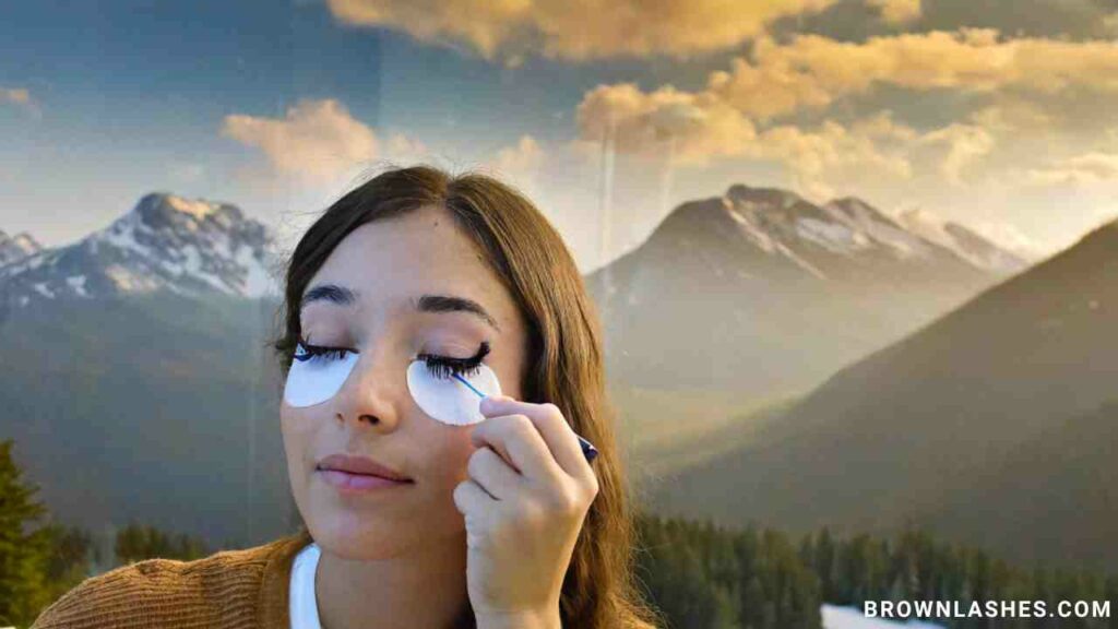 Visual representation of someone removing mascara from their eyelashes with a gentle cleansing routine, highlighting the importance of daily care for lash health.