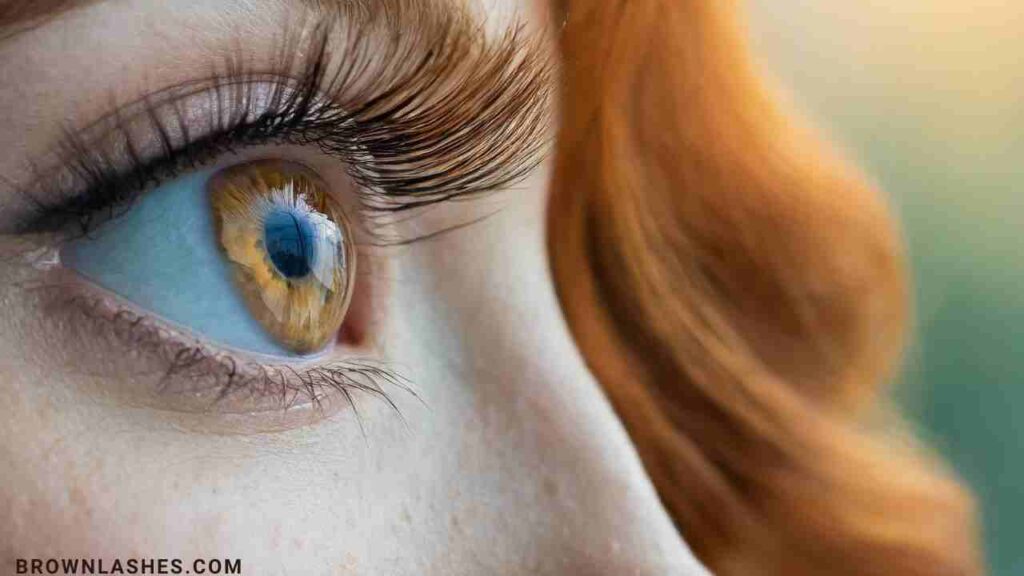 Tranquil depiction of eyelash regrowth: Softly focused eyelid with wisps of delicate lashes emerging, symbolizing the journey from loss to resilience.