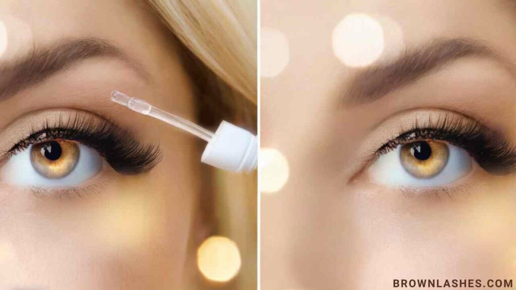 showing the image of serum applying on lashes.