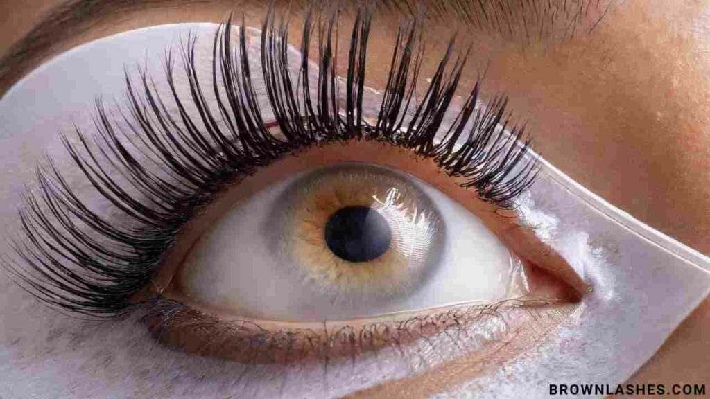 Close-up of magnetic lashes enhancing the beauty of eyes, promoting their aesthetic appeal and safety features.