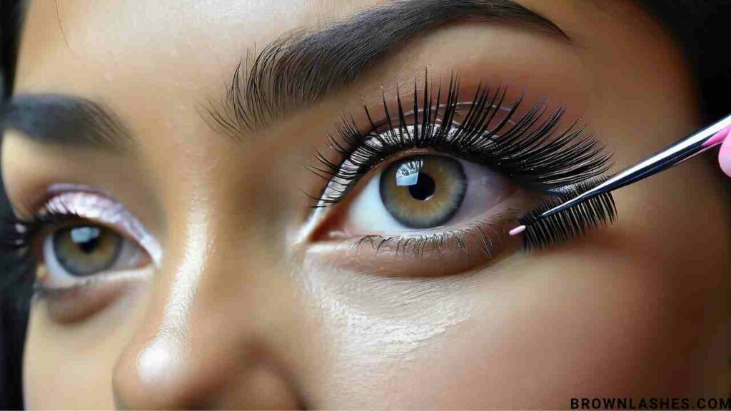 Spoolie wand in motion through eyelashes, highlighting the magic of combing to separate and refine lash appearance.