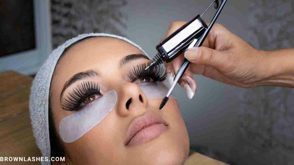 Achieve the illusion of a Lash lift at home using a heated eyelash curler followed by mascara for a lifted, voluminous look without the need for specialized kits or supplies.