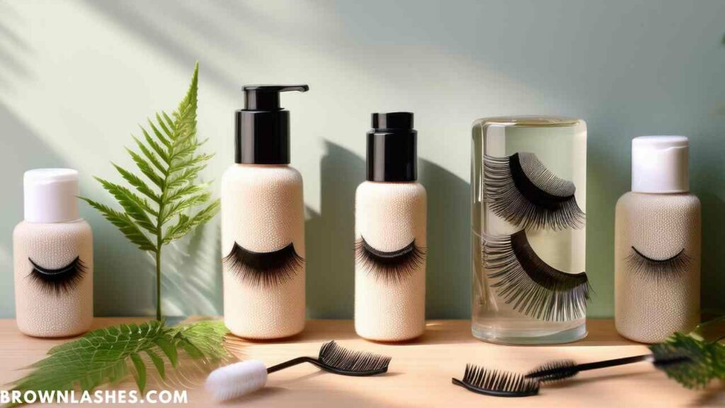 A lineup of eco-friendly lash care products made from sustainable materials, supporting holistic beauty.