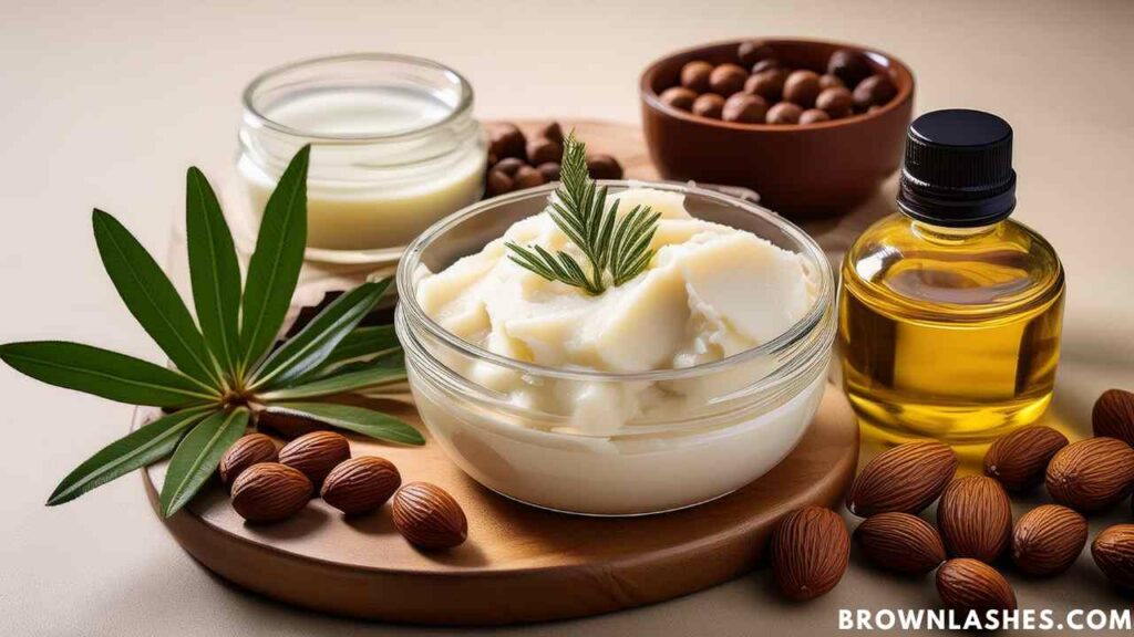 Natuaral cosmetics ingredient like shea butter and jojoba oil beneficial for Nouroushing Oil